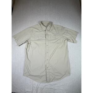 Ariat ProTek Men Large Tan Button Front Work Western Outdoor Casual  Shirt